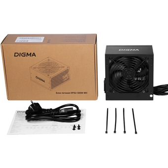  Блок питания Digma DPSU-500W-WH 80 Plus White ATX 500W (20+4pin) APFC 120mm fan 6xSATA RTL 