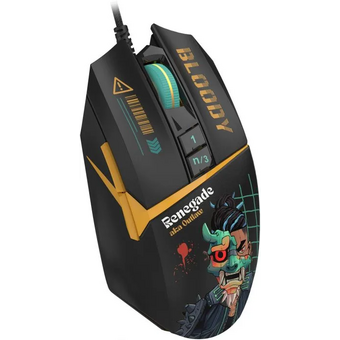  Мышь A4Tech Bloody W63 Max Renegade черный/рисунок 