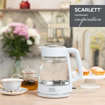  Электрочайник Scarlett SC-EK27G104 белый 
