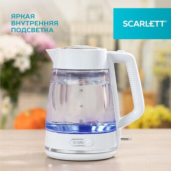 Электрочайник Scarlett SC-EK27G104 белый 