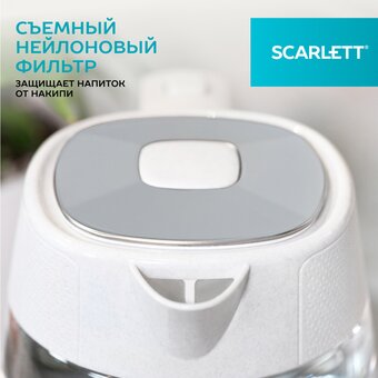  Электрочайник Scarlett SC-EK27G104 белый 