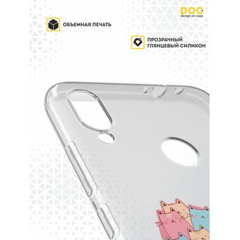  Силиконовый чехол DesignOnCase для Redmi Note 7 (Редми 7), Сердце и коты 