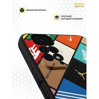  Силиконовый чехол DesignOnCase для Redmi Note 11 (Редми Нот 11), Логотипы найк 