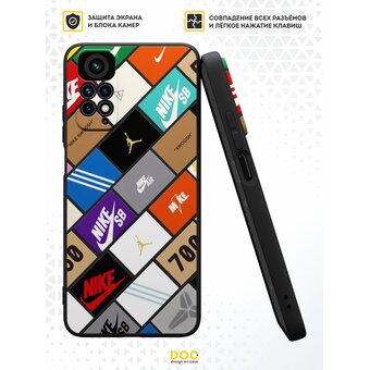  Силиконовый чехол DesignOnCase для Redmi Note 11 (Редми Нот 11), Логотипы найк 