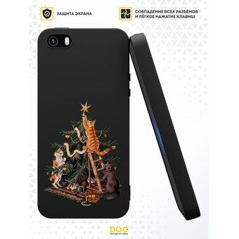  Силиконовый чехол DesignOnCase для iPhone 5/5s/SE (Айфон 5, 5с и СЕ), Украшаем елку 