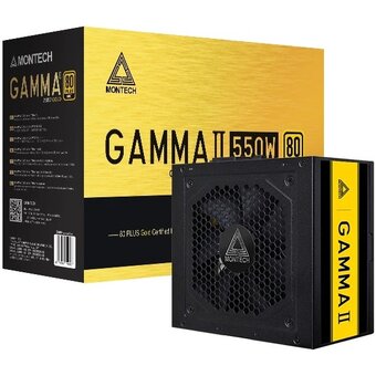  Блок питания Montech Gamma II 550W / ATX 2.43, APFC, 80 Plus Gold, LLC+DC-DC, Japan caps, 120mm fan, non-modular 