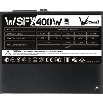  Блок питания Formula WSFX-400, 400Вт, 80мм, черный, retail 