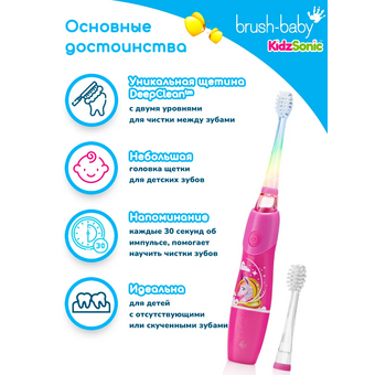  Звуковая зубная щетка Brush-Baby KidzSonic BRB188 Единорог 