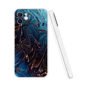  Силиконовый чехол Mcover для iPhone 12 (Айфон 12 ), Бронзовый узор 