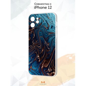  Силиконовый чехол Mcover для iPhone 12 (Айфон 12 ), Бронзовый узор 
