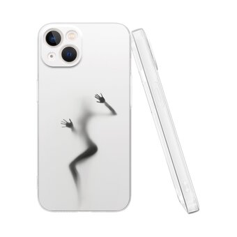  Силиконовый чехол Mcover для iPhone 13 (Айфон 13 ), Силуэт девушки 