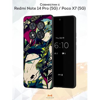  Силиконовый чехол Mcover для Redmi Note 14 Pro (5G) / Poco X7 (5G) (Редми Нот 14 Про 5Джи и Поко Икс7 5Джи), Девушка-демон, аниме 