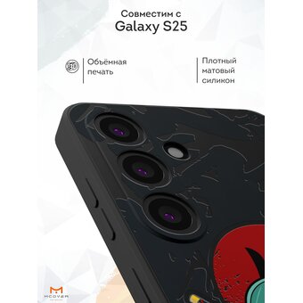  Силиконовый чехол Mcover для Galaxy S25 (Галакси С25), Голова японского воина 