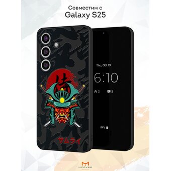  Силиконовый чехол Mcover для Galaxy S25 (Галакси С25), Голова японского воина 