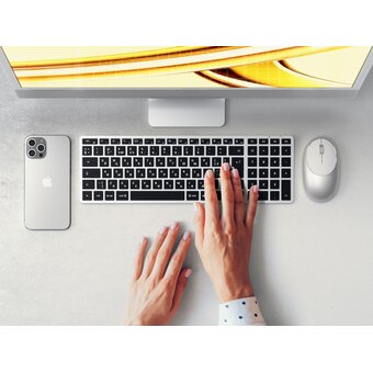  Клавиатура Satechi Slim X2 Bluetooth Keyboard Russian ST-BTSX2S-RU Silver 