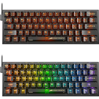  Клавиатура REDRAGON Fizz RU 71737 RGB, прозрачный черный 