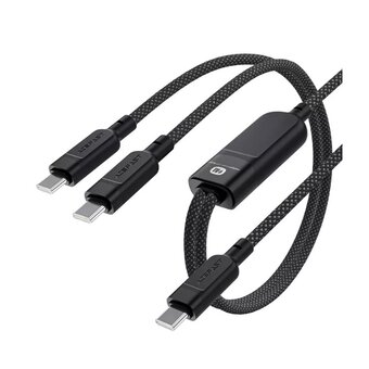  Кабель ACEFAST AF-C5-11-BK USB-C 2-in-1 100W USB-C to 2xUSB-C 100W Charging Data Cable 0.8m/0.4m Black 