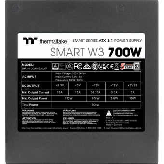  Блок питания Thermaltake Smart W3 700 (PS-SPW-0700NNFAWE-1) 