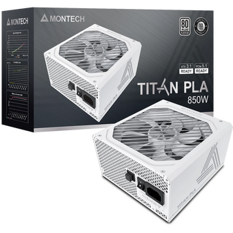  Блок питания Montech Titan PLA 850W (TIX0124) / ATX 3.1, APFC, 80 Plus Platinum, Japan caps, 135mm fan, full modular 