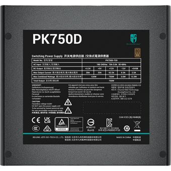  Блок питания Deepcool Gamerstorm PK750D (ATX 2.4, 750W, PWM 120mm fan, Active PFC+DC to DC, 80+ Bronze) Ret 