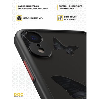  Чехол DesignOnCase для iPhone XR (Айфон ХР), противоударный, с защитой камеры, Бабочки ч/б 