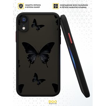  Чехол DesignOnCase для iPhone XR (Айфон ХР), противоударный, с защитой камеры, Бабочки ч/б 