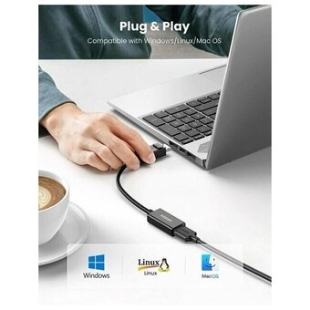  Кабель UGREEN MM137 70694 DP To HDMI Female Converter 4K*2K 60HZ 25cm Black 