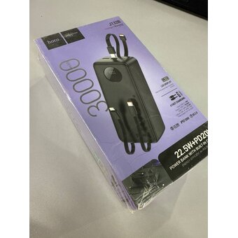  УЦ Аккумулятор внешний резервный HOCO J132B Sabio 22.5W+PD20W fully compatible power bank with 3 cables 30000mAh черный (плохая упаковка) 