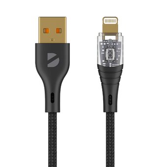  USB кабель Deppa 72501 Crystal USB-Lightning Black (1м) 