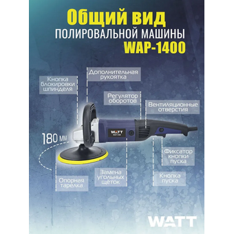  Полировальная машина Watt WAP-1400 (4.014.180.20) 