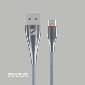  USB кабель Deppa 72286 Ceramic USB-Micro USB Grey (1м) 