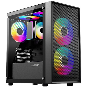  Корпус XASTRA A305M 3FRGB Black (A305M-2FC14F-1FC12F) mATX/Mesh/ tempered glass / 2x140mm + 1x120mm FRGB fans 