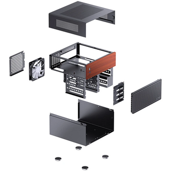  Корпус JONSBO N4 Black без БП, mini-ITX, SFX, черный 