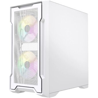  Корпус Powercase Mistral Micro X3W ARGB (CMMXW-A3), Tempered Glass, 3x 120mm ARGB PWM Fan, белый, mATX 