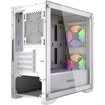  Корпус Powercase Mistral Micro X3W ARGB (CMMXW-A3), Tempered Glass, 3x 120mm ARGB PWM Fan, белый, mATX 
