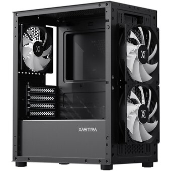  Корпус XASTRA A303M 3FRGB Black (A303M-2FC14F-1FC12F) mATX/Mesh/ tempered glass / 2x140mm + 1x120mm FRGB fans 