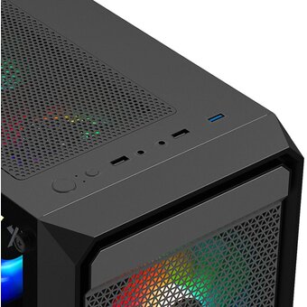 Корпус XASTRA A303M 3FRGB Black (A303M-2FC14F-1FC12F) mATX/Mesh/ tempered glass / 2x140mm + 1x120mm FRGB fans 