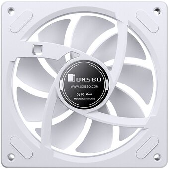  Вентилятор JONSBO ZA-120W 120х120х28мм (PWM, ARGB LED, 700-2400об/мин, белый) Retail 