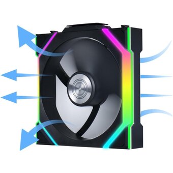  Вентилятор Lian Li UNI Fan SL Wireless 120 Reverse Blade (G99.12RSL1W1B.R0) / 12RSL1W1B Black / 120x124,5x28мм (PWM, ARGB, 2000 об/мин (Max.), 31dBa) 