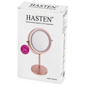  Зеркало косметическое HASTEN HAS1813 red gold 