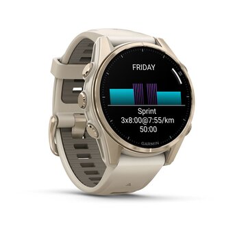  Smart-часы Garmin Fenix 8 (010-02903-11) 43mm золотой/дымчато-серый 