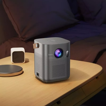  Проектор HOCO DT4 Smart full autofocus projector 720P Android version металлический серый 