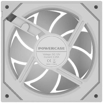  Вентилятор Powercase (M52-12W ARGB) White 120x120x25мм (PWM, 4pin PWM (M+F)+ 3pin ARGB (M+F), 600-1800 об/мин) Bulk 