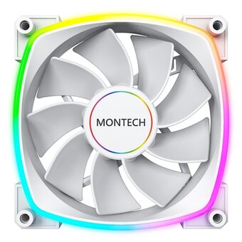  Вентилятор Montech RX140 PWM Reverse White (RX140W) / 140mm, 4pin PWM, 3pin ARGB, 600-1600RPM, 90.5CFM, 27.9dBA, Rifle bearing 