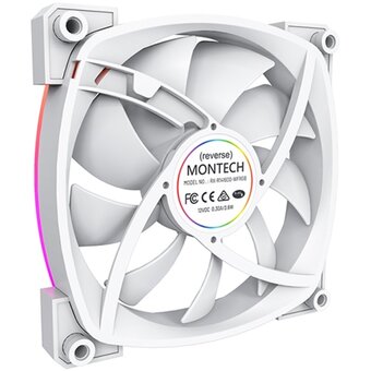  Вентилятор Montech RX140 PWM Reverse White (RX140W) / 140mm, 4pin PWM, 3pin ARGB, 600-1600RPM, 90.5CFM, 27.9dBA, Rifle bearing 