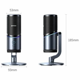  Микрофон UGREEN CM769 (35629) Desktop USB Microphone with RGB Lights Gray 