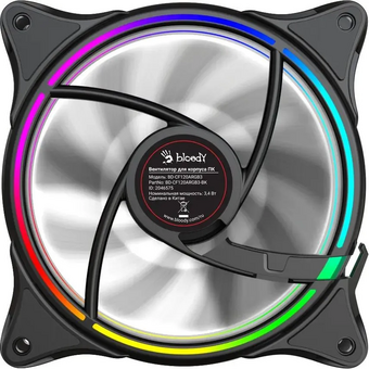  Вентилятор Bloody BD-CF120ARGB3 ARGB (BD-CF120ARGB3-BK) 120х120x25 черный 4-pin 26дБ (упак. 1шт) Ret 