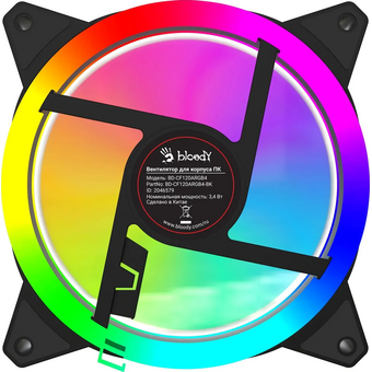  Вентилятор Bloody BD-CF120ARGB4 ARGB (BD-CF120ARGB4-BK) 120х120x25 черный 4-pin 26дБ (упак. 1шт) Ret 