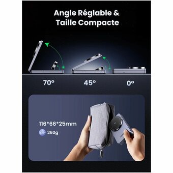  Зарядное устройство UGREEN W707 (45025) 3-in-1 25W Wireless Magnetic Charger Qi2 for Apple Watch/ Iphone/Airpods Gray 