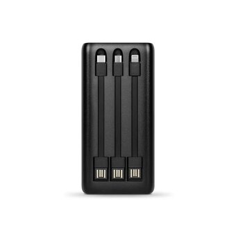  Внешний аккумулятор TTEC 2BB202S PowerSlim Trio LCD 10.000mAh PD 22,5W Powerbank withTrio Cable Black 
